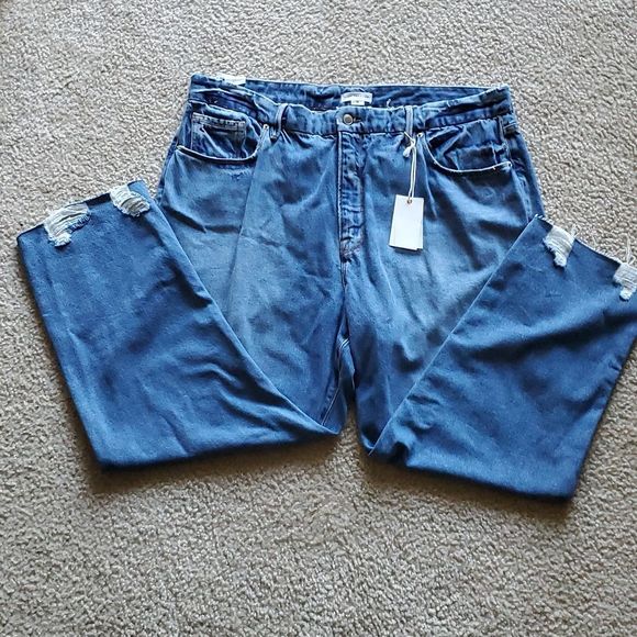 NWT Good American Vintage Jagged Hem Straight Leg Jeans- 18 - Picture 7 of 11